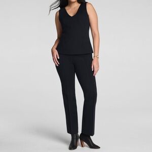 SPANX PerfectFit Ponte Kick Flare Pant with Pintuck in Classic Black.